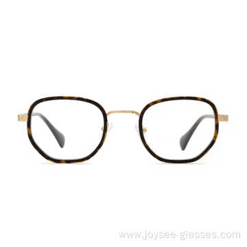 New Retro Women Round Acetate With Metal Optical Glasses Men Eyewear